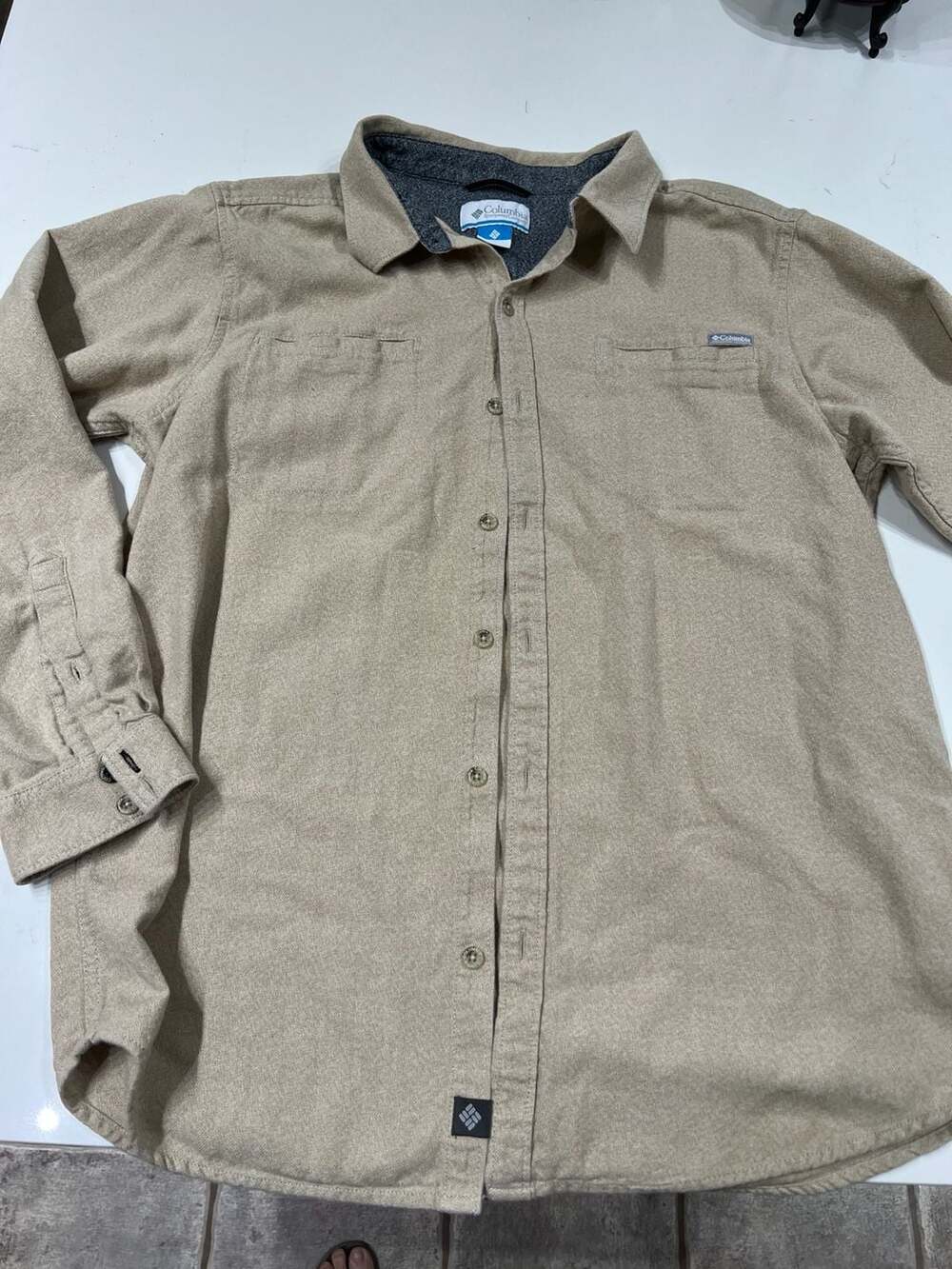 Columbia Men's XL Silver Ridge Lite Long Sleeve Flannel Shirt Tan